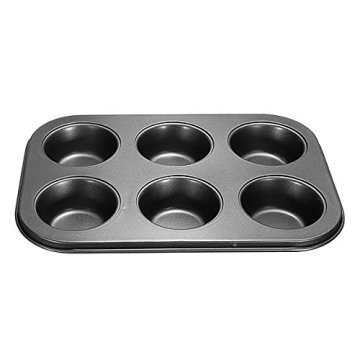 Proveedor de Amazon 6 Copa Nonstick de acero al carbono Shallow Muffin Pan